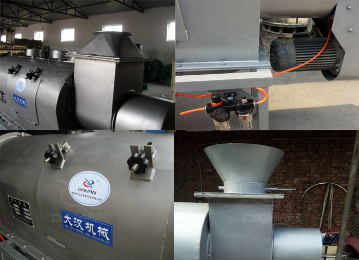 氣旋篩：電機，進(jìn)料口，氣壓裝置等特寫圖片