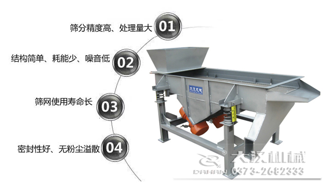1，處理量大，篩分精度高。2，結(jié)構(gòu)簡單，耗能少，噪音低。3，篩網(wǎng)使用壽命長。4，密封性好，無粉塵溢散。
